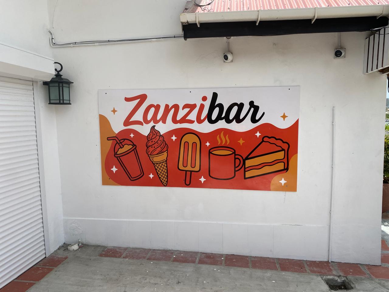 Installed Zanzibar wall graphics at a restaurant
